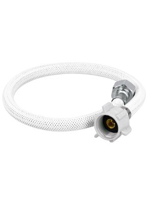 FWC-P50B.jpg 49521 - Manguera p/WC vinilo blanco 1/2'x7/8', 50cm, plástico/latón