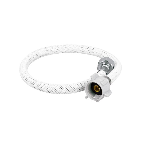 49521 - Manguera p/WC vinilo blanco 1/2'x7/8', 50cm, plástico/latón