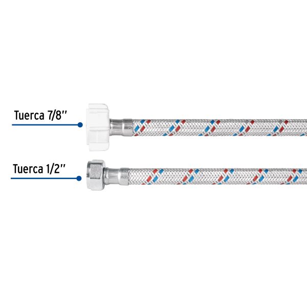 FWC-P50PFC2.jpg 49593 - Manguera p/WC, aluminio, 1/2'x7/8', 50cm, plást/metal, Basic