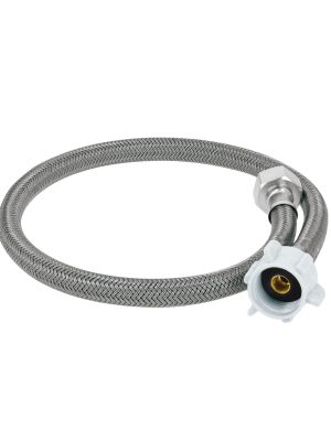 49524 - Manguera p/WC, vinilo gris, 1/2'x7/8', 60cm, plástico/latón