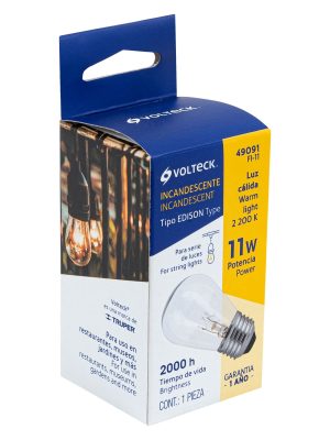 49091 - Lámpara incandescente S14 11 W luz cálida, Volteck