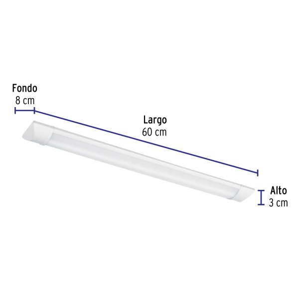 48390 - Luminario lineal delgado de LED 18 W para gabinete, Volteck