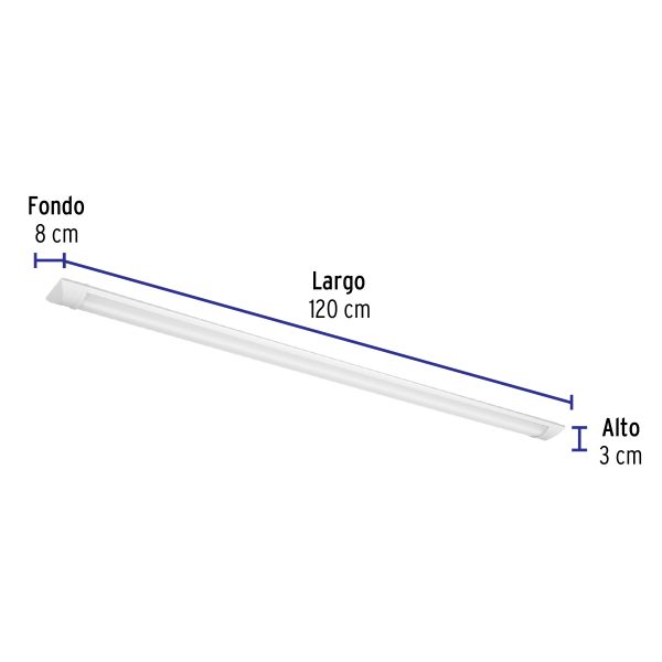 48391 - Luminario lineal delgado de LED 36 W para gabinete, Volteck