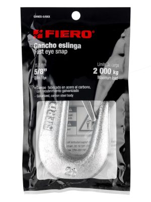 44078 - Gancho eslinga de acero forjado 5/8', carga 2000 kg, Fiero