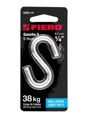 GANS-1-4E1.jpg 44092 - Gancho 'S' de 1/4' de acero para cable, Fiero