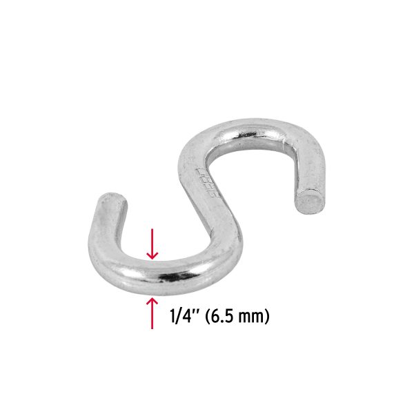 44092 - Gancho 'S' de 1/4' de acero para cable, Fiero