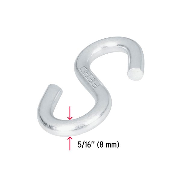 44093 - Gancho 'S' de 5/16' de acero para cable, Fiero