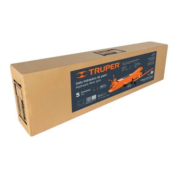14957 - Gato hidráulico de patín 5t profesional, elev rápida, Truper