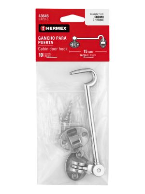 43646 - Gancho cromado para puerta, HERMEX