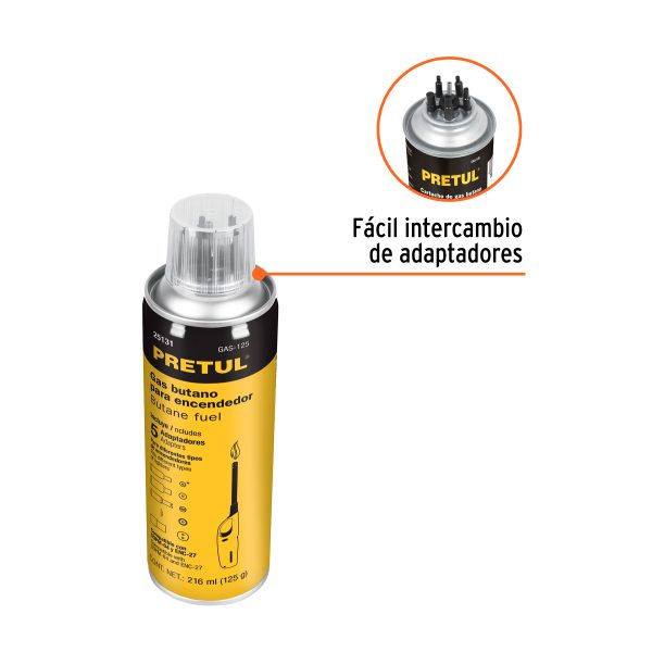 25131 - Lata de gas butano para encendedor, 125 g, PRETUL
