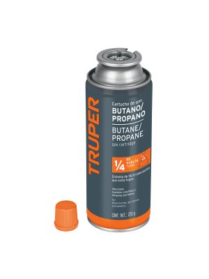 11920 - Lata de gas de 220g con válvula de 1/4 de vuelta, TRUPER