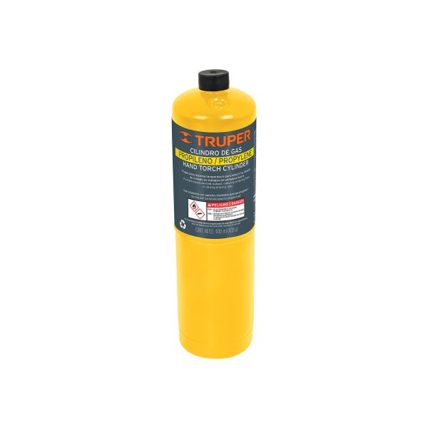 11914 - Cilindro de gas propileno de 400g, amarillo, TRUPER