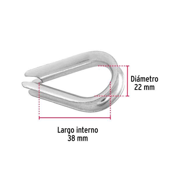 49911 - Bolsa con 10 guardacabos para cable de acero de 1/4', Fiero