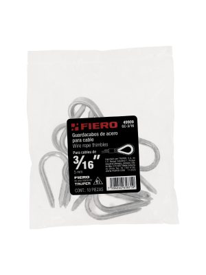 49909 - Bolsa con 10 guardacabos para cable de acero de 3/16', Fiero