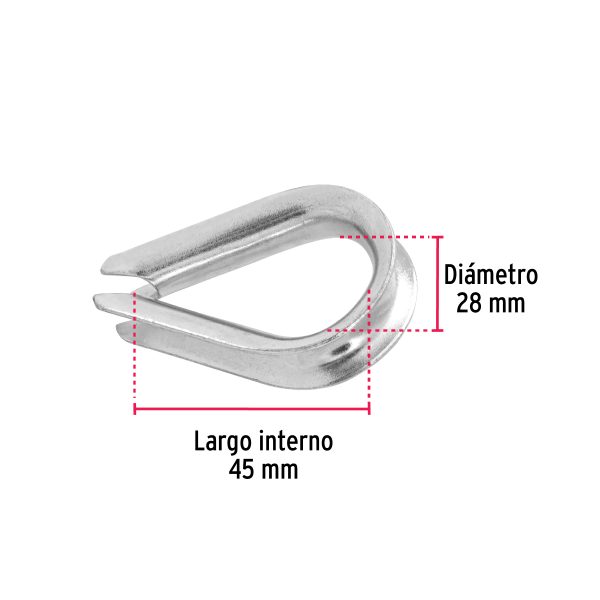 49913 - Bolsa con 5 guardacabos para cable de acero de 3/8', Fiero