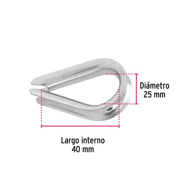 49912 - Bolsa con 5 guardacabos para cable de acero de 5/16', Fiero