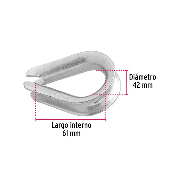 49919 - Bolsa con 5 guardacabos para cable de acero de 5/8', Fiero