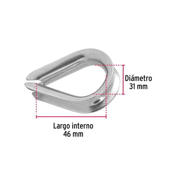 49917 - Bolsa con 5 guardacabos para cable de acero de 7/16', Fiero