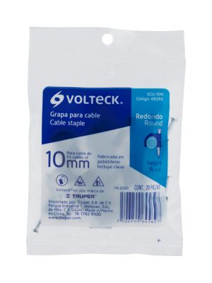 48282 - Bolsa con 20 grapas negras de 10 mm para cable redondo