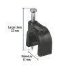 48283 - Bolsa con 20 grapas negras de 12 mm para cable redondo