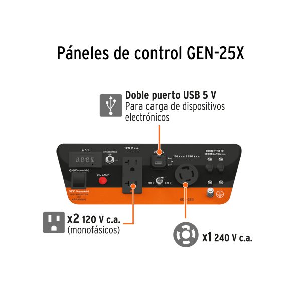 15342 - Generador portátil 2.5 kW motor a gasolina, TRUPER