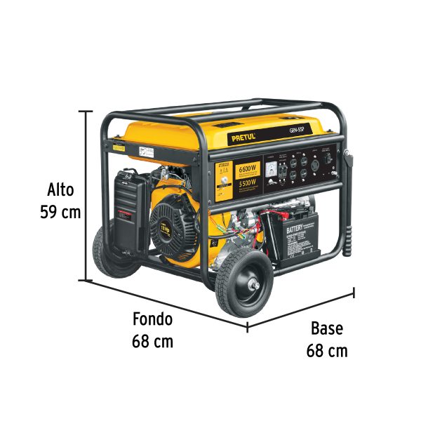 26035 - Generador portátil 5.5 kW motor a gasolina, PRETUL