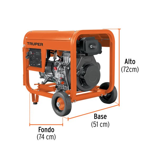 103959 - Generador portátil 6 kW motor a diesel, TRUPER