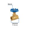 49037 - Válvula de globo de latón, roscable de 1', Foset