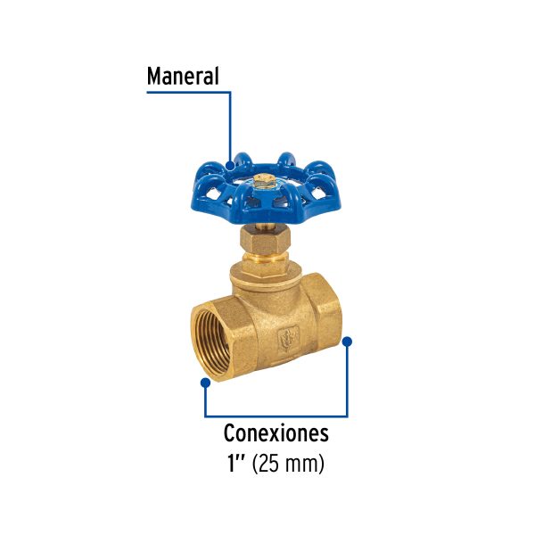 49037 - Válvula de globo de latón, roscable de 1', Foset