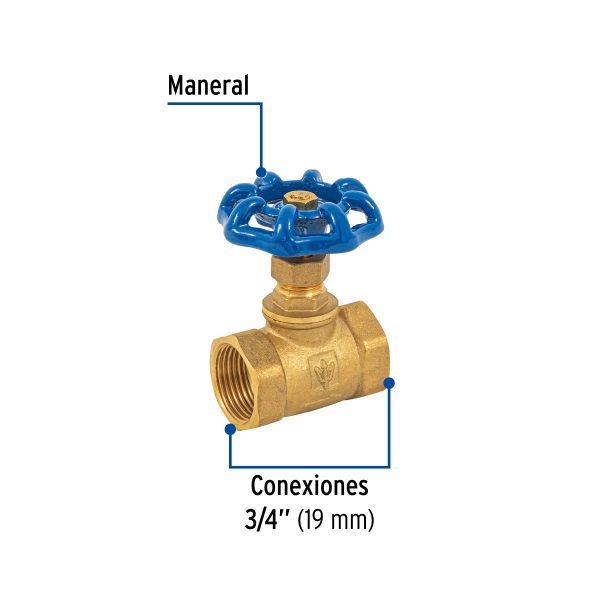 49039 - Válvula de globo de latón, roscable de 3/4', Foset