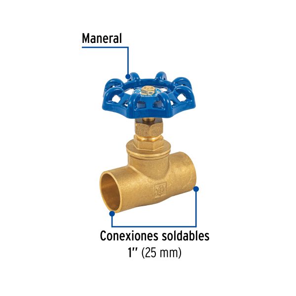 49042 - Válvula de globo de latón, soldable de 1', Foset