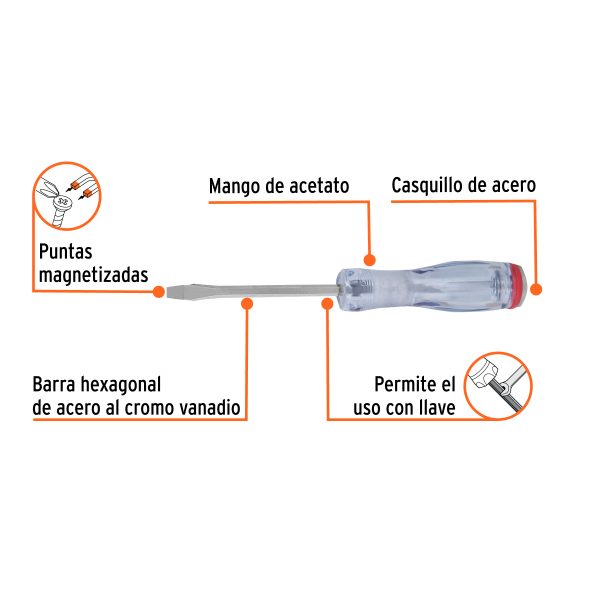 14155 - Desarmador plano de golpe 3/16' x 3', Truper Expert