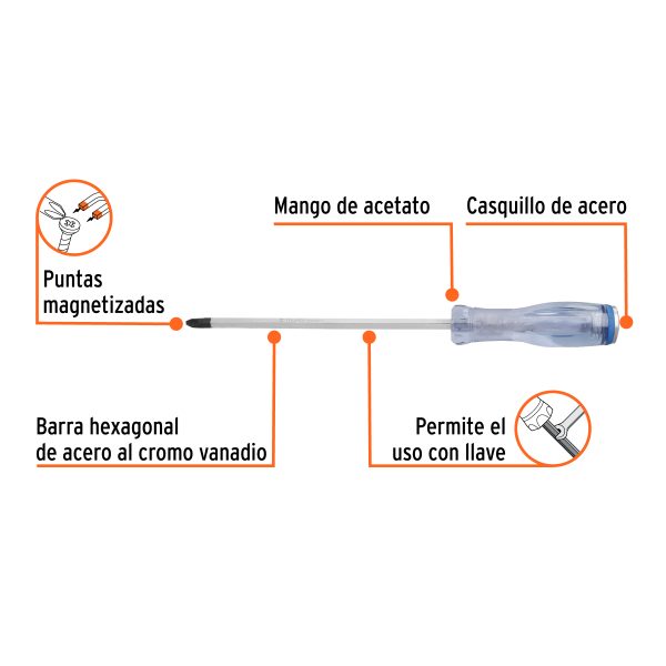 14152 - Desarmador de cruz de golpe 5/16' x 8', Truper Expert