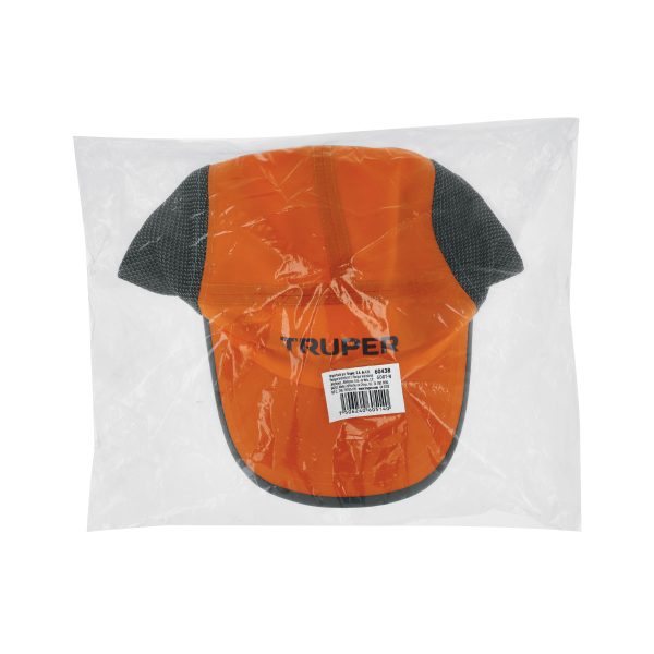 60438 - Gorra color naranja, 100% poliéster, Truper