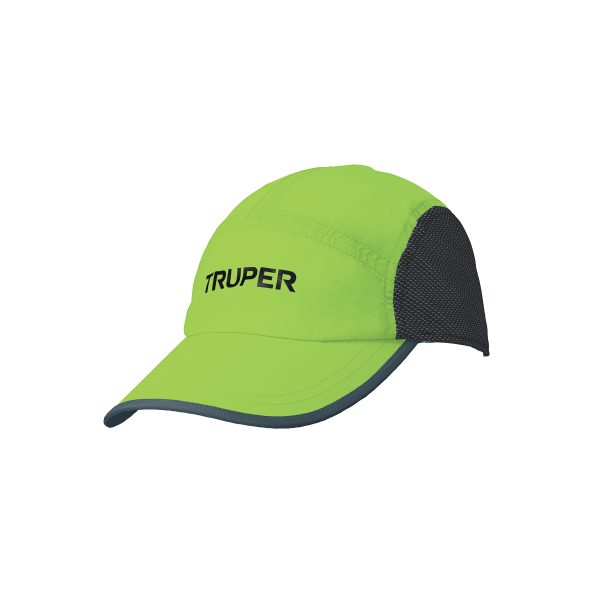 60439 - Gorra color verde, 100% poliéster, Truper