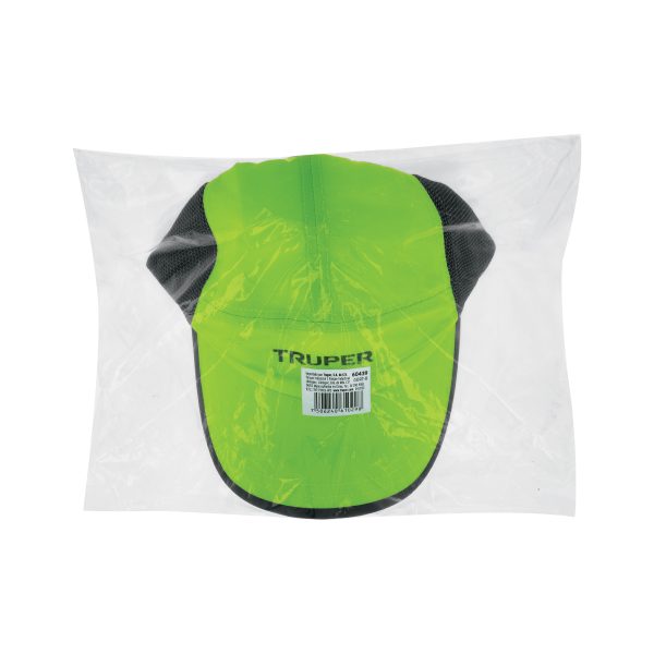 60439 - Gorra color verde, 100% poliéster, Truper