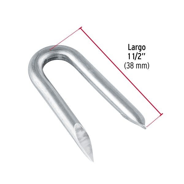 40128 - Caja con 10 kg grapas 1-1/2' galvanizadas p/alambre de púas