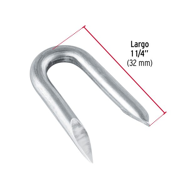 44514 - Caja con 10 kg grapas 1-1/4' galvanizadas p/alambre de púas