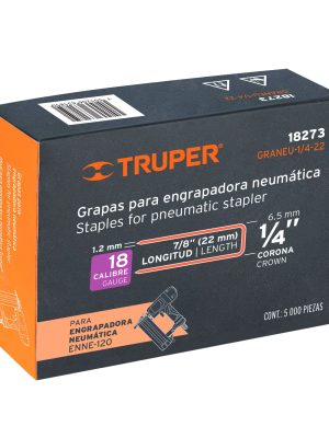 GRANEU-1-4-22E1.jpg 18273 - Caja con 5000 grapas corona 1/4' calibre 18, 22mm p/ENNE-120