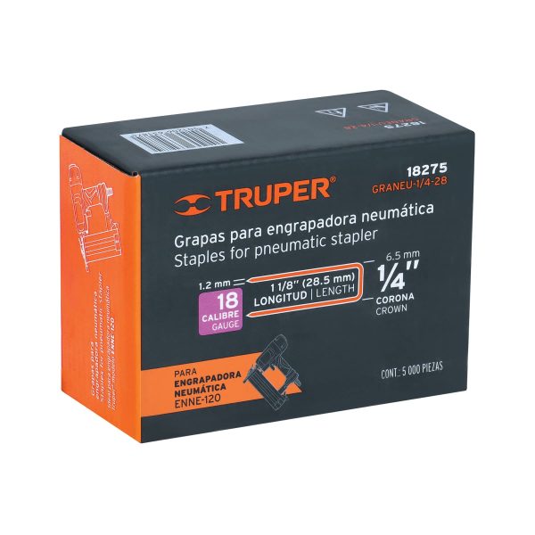18275 - Caja con 5000 grapas corona 1/4' calibre 18, 28mm p/ENNE-120