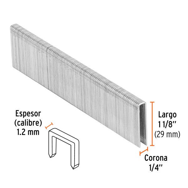 18275 - Caja con 5000 grapas corona 1/4' calibre 18, 28mm p/ENNE-120