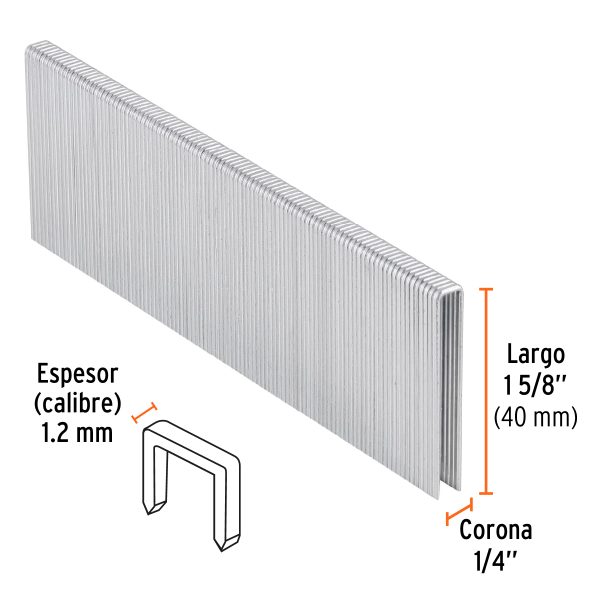 18279 - Caja con 5000 grapas corona 1/4' calibre 18, 40mm p/ENNE-120