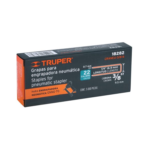18282 - Caja con 5000 grapas corona 3/8' calibre 22, 6mm p/ENNE-70