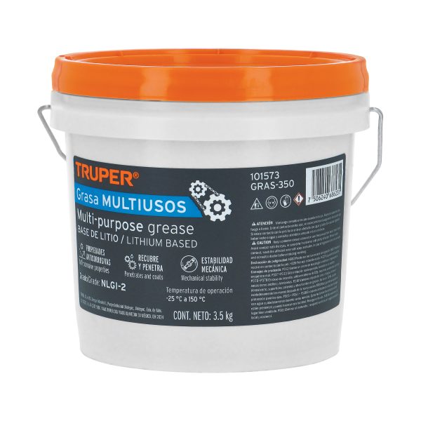 101573 - Grasa lubricante multiusos, base litio, 3.5 kg, Truper
