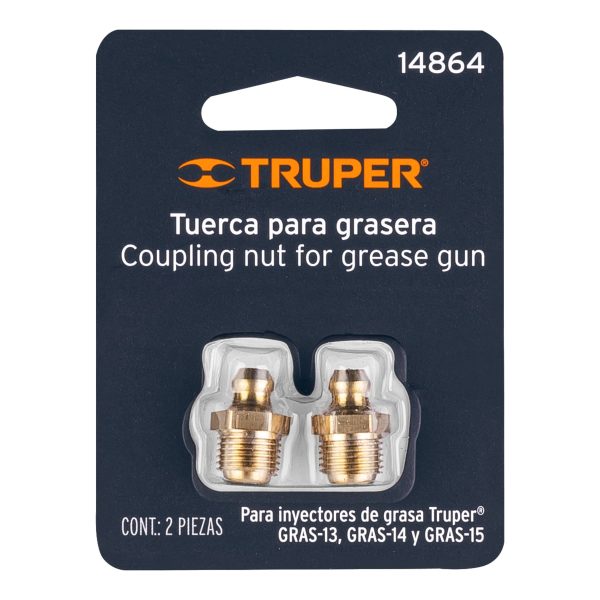 14864 - Tuercas para inyectores de grasa, 2 piezas, Truper