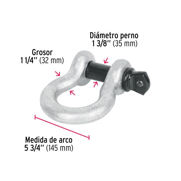 44977 - Grillete de acero forjado 1-1/4', Fiero