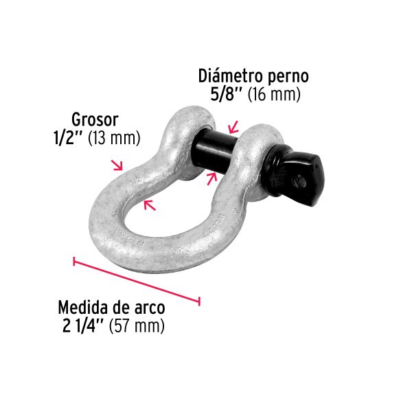 44971 - Grillete de acero forjado 1/2', Fiero