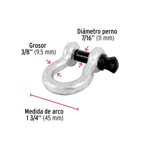 44969 - Grillete de acero forjado 3/8', Fiero