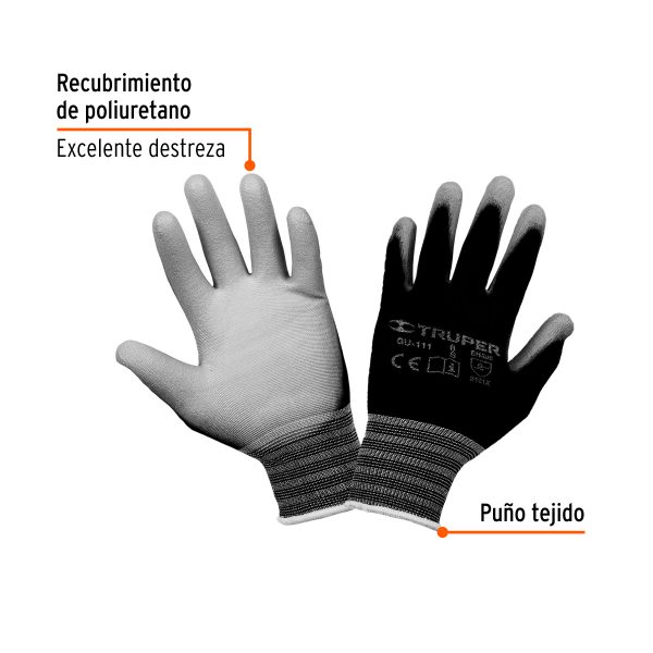 13290 - Guantes de nylon recubiertos de poliuretano, CH, TRUPER