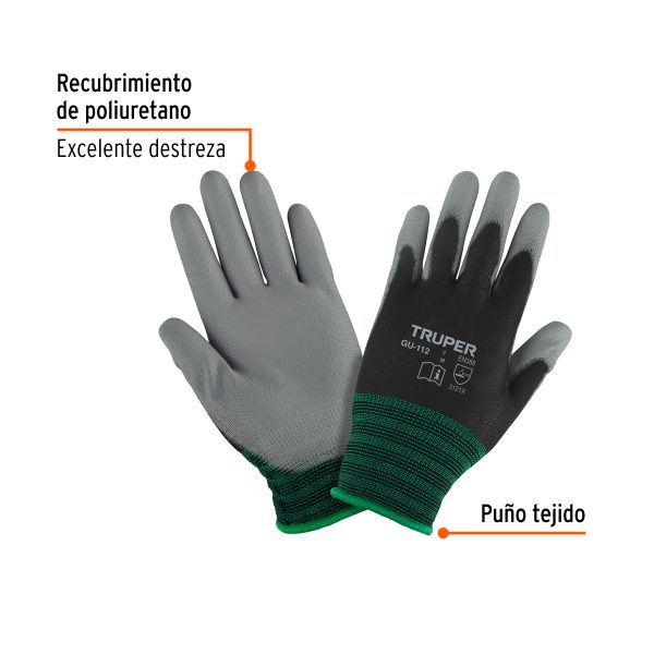 13291 - Guantes de nylon recubiertos de poliuretano, M, TRUPER
